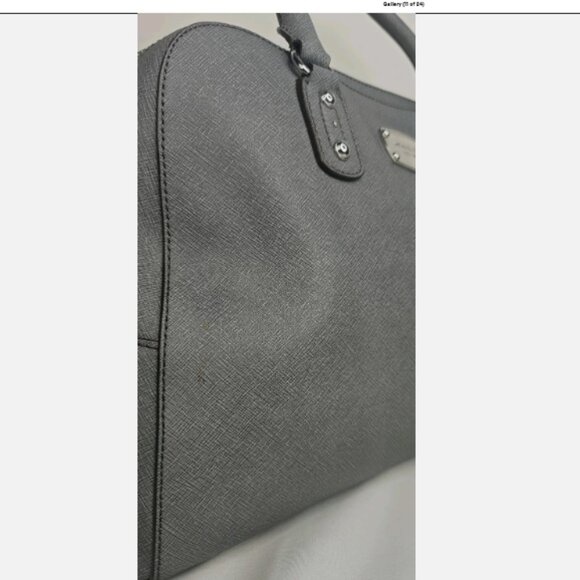 Pre-Owned MICHAEL Michael Kors Gray Saffiano Leather Dome Satchel - Picture 13 of 15